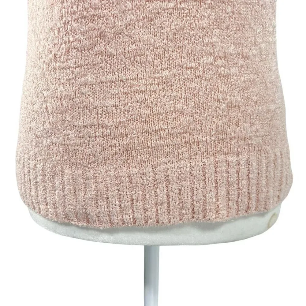 Lanvin Women's Sz 6-8 Pink High Neck Boucle Knit Short Sleeve Sweater Top Size 3